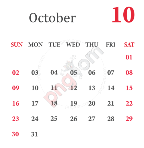 October 2022 Calendar PNG - Photo #12 - pngTom - Free and Premium Stock ...